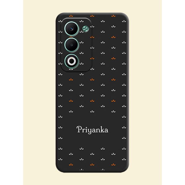 Simple Pattern With Custom Text On Space Black Custom Soft Matte Mobile Back Cover - Oppo A5 5G
