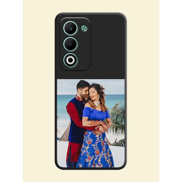 Image Upload With Space Black Color On Custom Soft Matte Mobile Back Cover - Oppo A5 5G