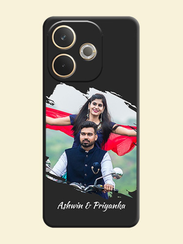 Grunge Brush Strokes on Photo On Space Black Custom Soft Matte Mobile Back Cover - Oppo A5 Pro 5G