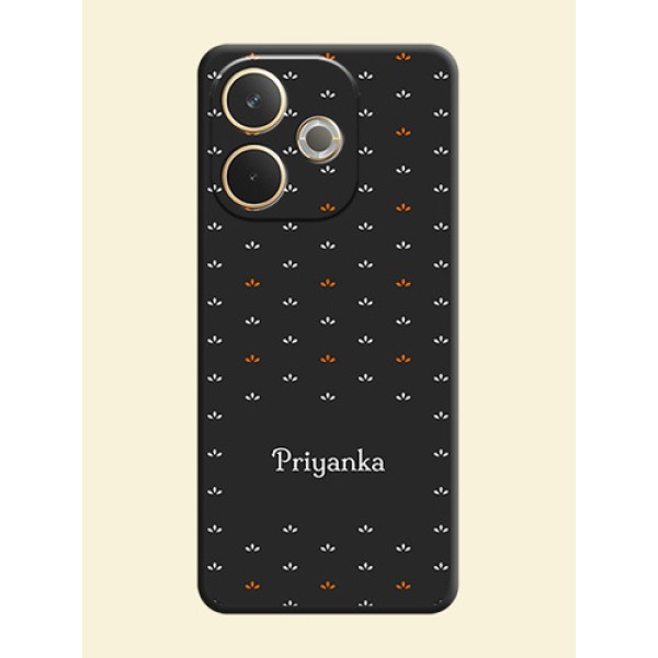 Simple Pattern With Custom Text On Space Black Custom Soft Matte Mobile Back Cover - Oppo A5 Pro 5G