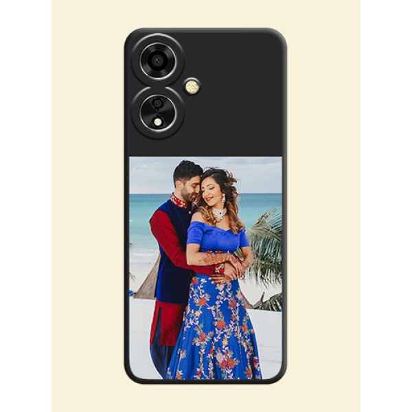 Image Upload With Space Black Color On Custom Soft Matte Mobile Back Cover - Oppo A59 5G