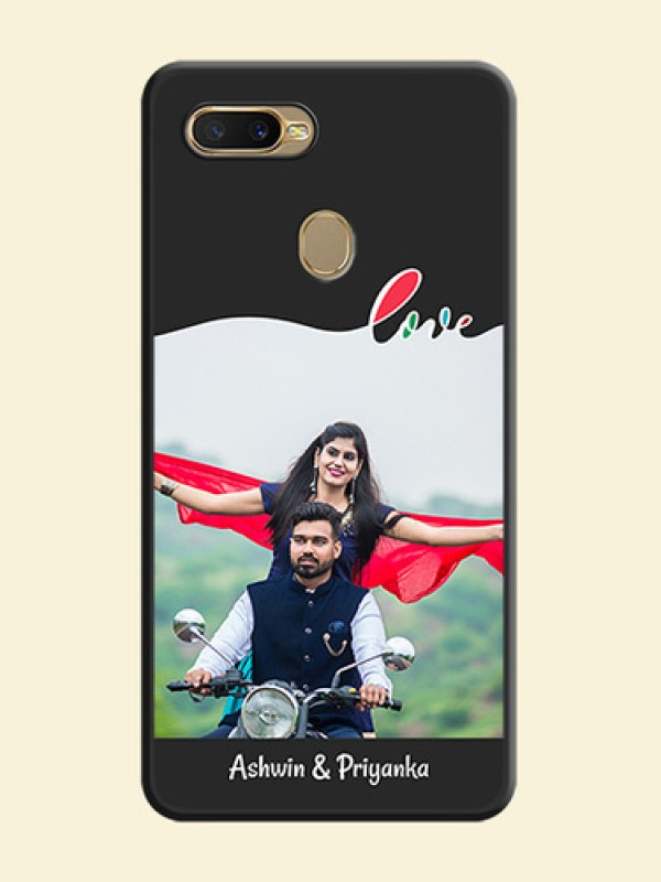 Fall in Love Pattern with Picture on Photo on Space Black Soft Matte Mobile Case - Oppo A5s