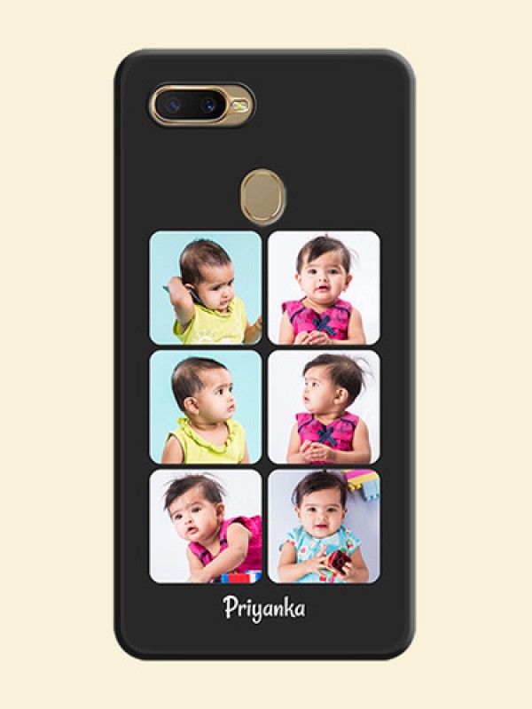Floral Art with 6 Image Holder on Photo on Space Black Soft Matte Mobile Case - Oppo A5s