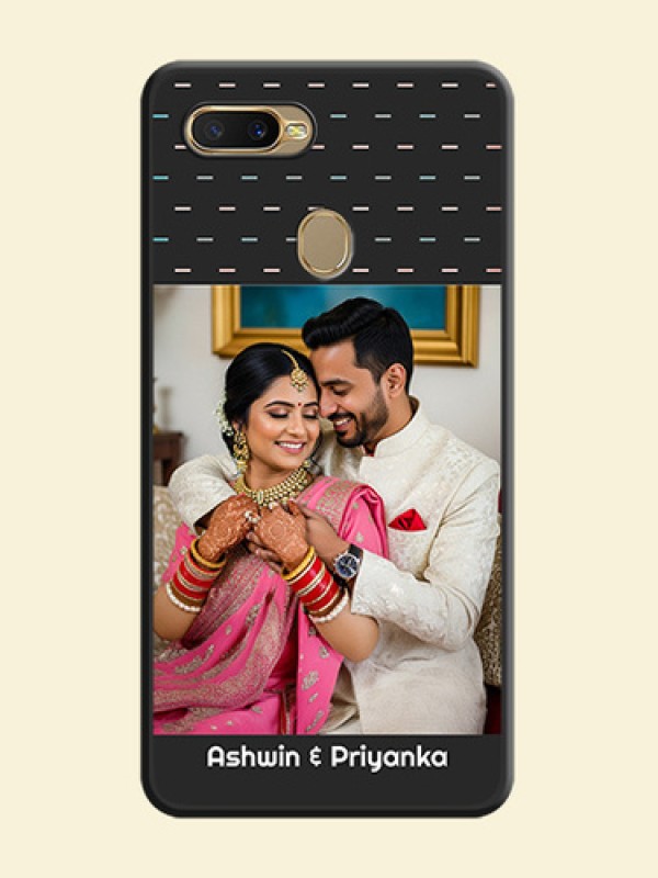 Line Pattern Design with Text on Space Black Custom Soft Matte Phone Back Cover - Oppo A5s