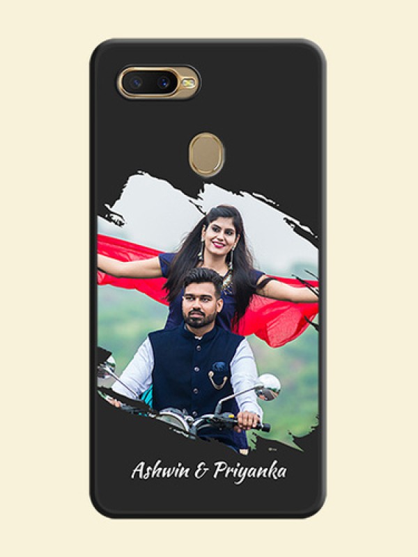 Grunge Brush Strokes on Photo on Space Black Soft Matte Back Cover - Oppo A5s