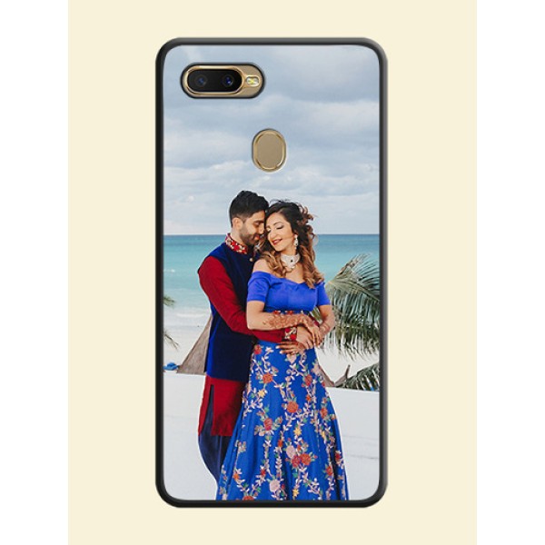Full Single Pic Upload On Space Black Personalized Soft Matte Phone Covers -Oppo A5S