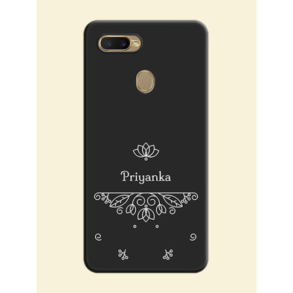 Lotus Garden Custom Text On Space Black Personalized Soft Matte Phone Covers -Oppo A5S