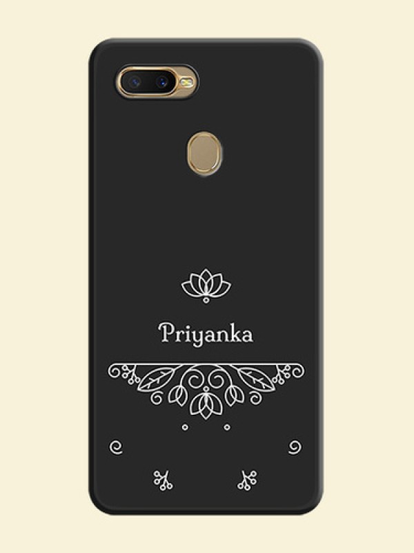 Lotus Garden Custom Text On Space Black Personalized Soft Matte Phone Covers -Oppo A5S