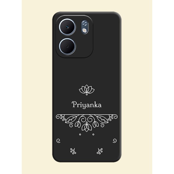 Lotus Garden Custom Text On Space Black Custom Soft Matte Mobile Back Cover - Oppo A5X 4G Lotus Garden Custom Text On Space Black Custom Soft Matte Mobile Back Cover - Oppo A5X 4G