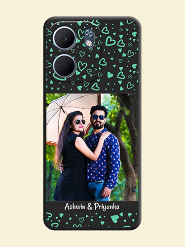 Sea Green Indefinite Love Pattern on Photo On Space Black Custom Soft Matte Mobile Back Cover - Oppo A5x 5G