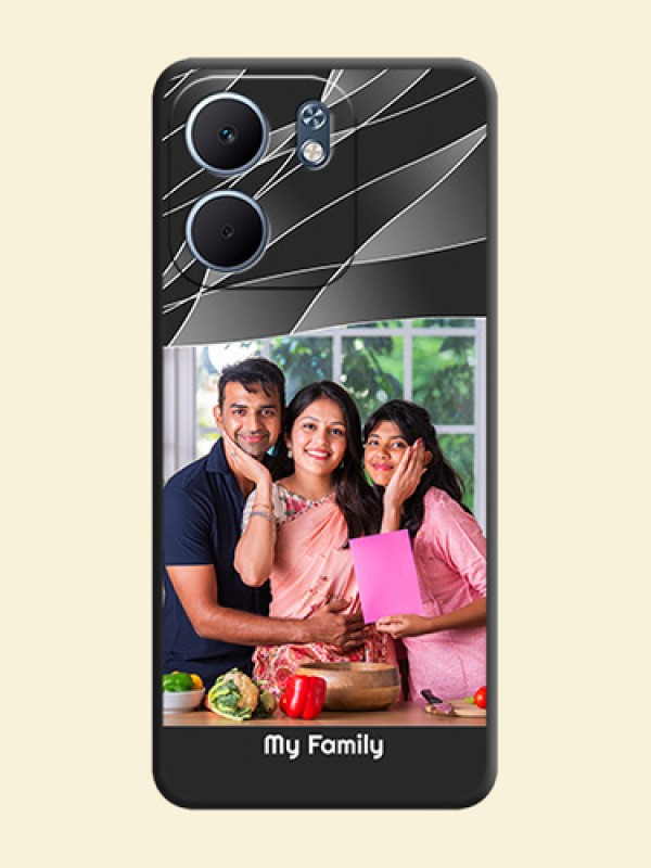 Mixed Wave Lines on Photo On Space Black Custom Soft Matte Mobile Back Cover - Oppo A5x 5G