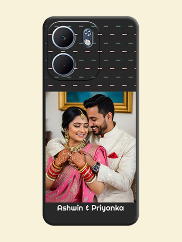 Line Pattern Design with Text On Space Black Custom Soft Matte Mobile Back Cover - Oppo A5x 5G