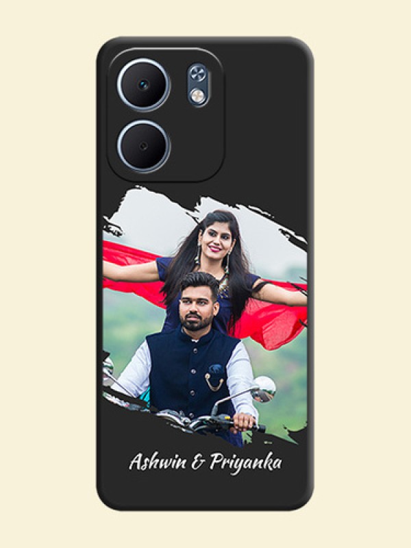 Grunge Brush Strokes on Photo On Space Black Custom Soft Matte Mobile Back Cover - Oppo A5x 5G