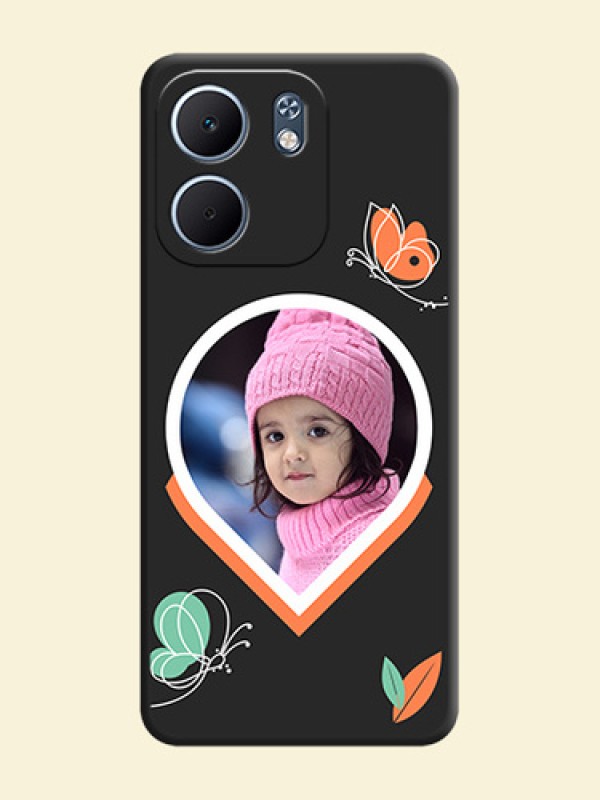 Upload Pic With Simple Butterly Design On Space Black Custom Soft Matte Mobile Back Cover - Oppo A5x 5G