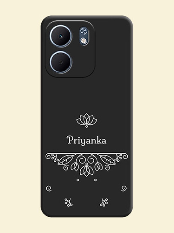 Lotus Garden Custom Text On Space Black Custom Soft Matte Mobile Back Cover - Oppo A5x 5G
