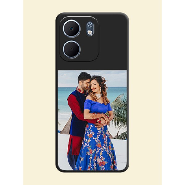 Image Upload With Space Black Color On Custom Soft Matte Mobile Back Cover - Oppo A5X 5G