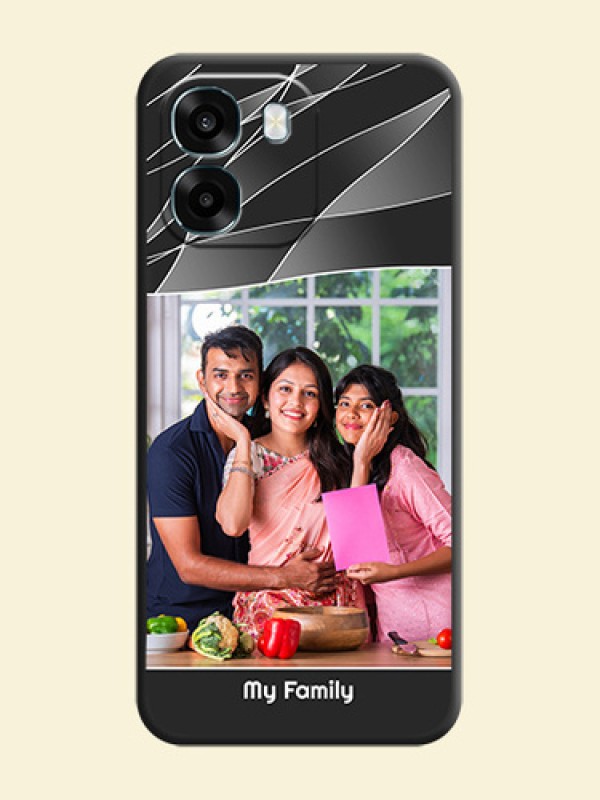 Mixed Wave Lines on Photo On Space Black Custom Soft Matte Mobile Back Cover - Oppo A6 5G