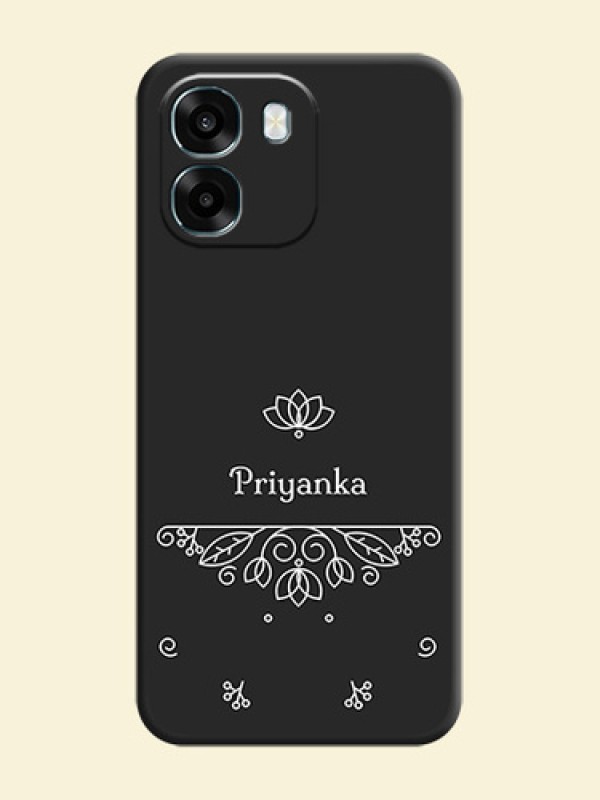 Lotus Garden Custom Text On Space Black Custom Soft Matte Mobile Back Cover - Oppo A6 5G