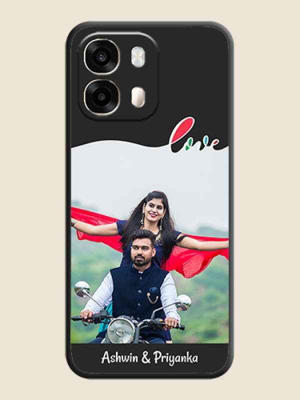 Fall in Love Pattern with Picture on Photo On Space Black Custom Soft Matte Mobile Back Cover - Oppo A6 Pro 5G