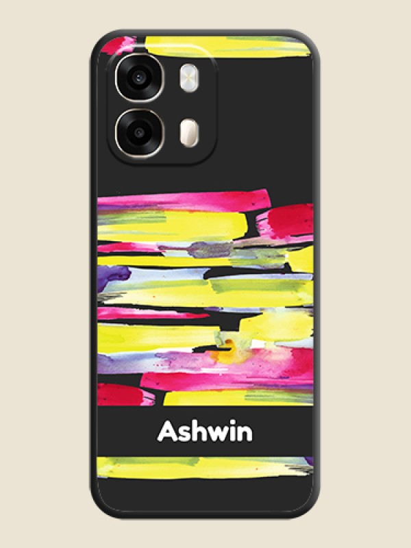 Brush Coloured On Space Black Custom Soft Matte Mobile Back Cover - Oppo A6 Pro 5G