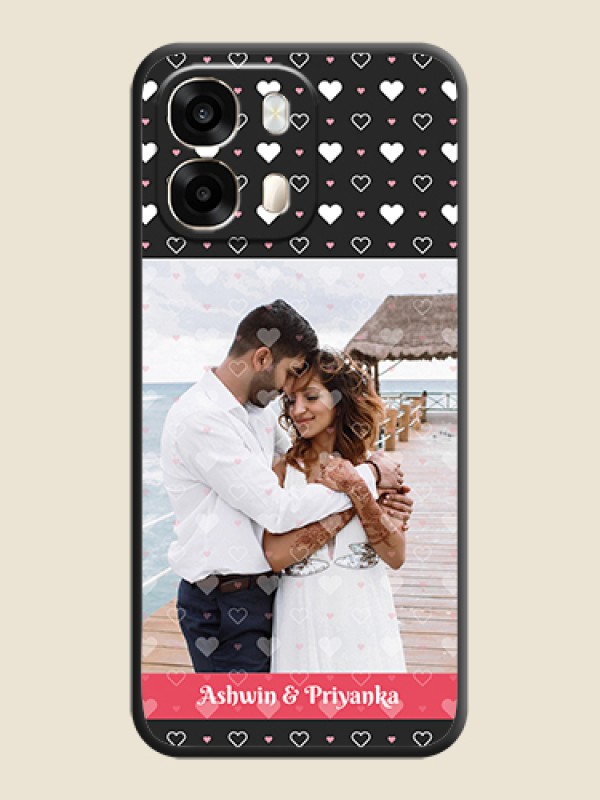 White Color Love Symbols with Text Design on Photo On Space Black Custom Soft Matte Mobile Back Cover - Oppo A6 Pro 5G