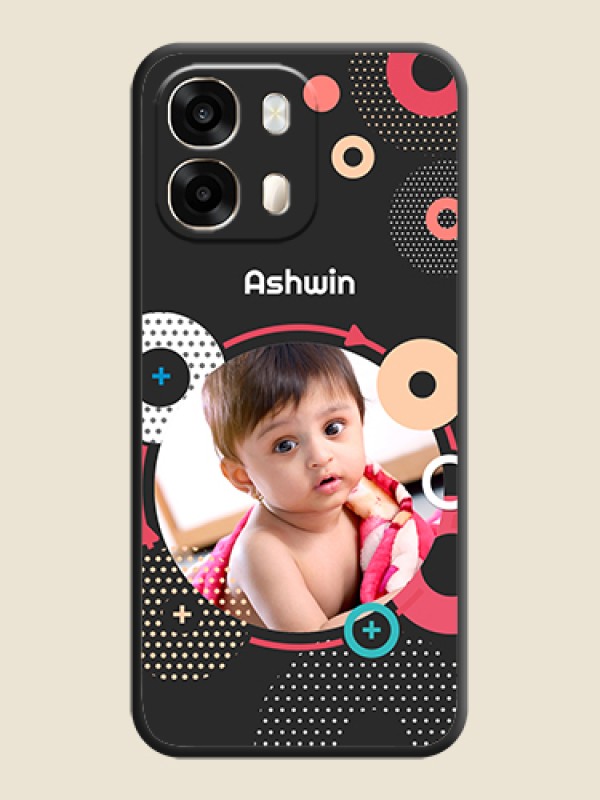 Multicoloured Round Image On Space Black Custom Soft Matte Mobile Back Cover - Oppo A6 Pro 5G