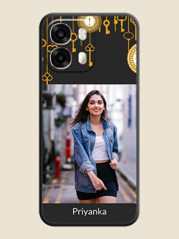 Decorative Design with Text On Space Black Custom Soft Matte Mobile Back Cover - Oppo A6 Pro 5G