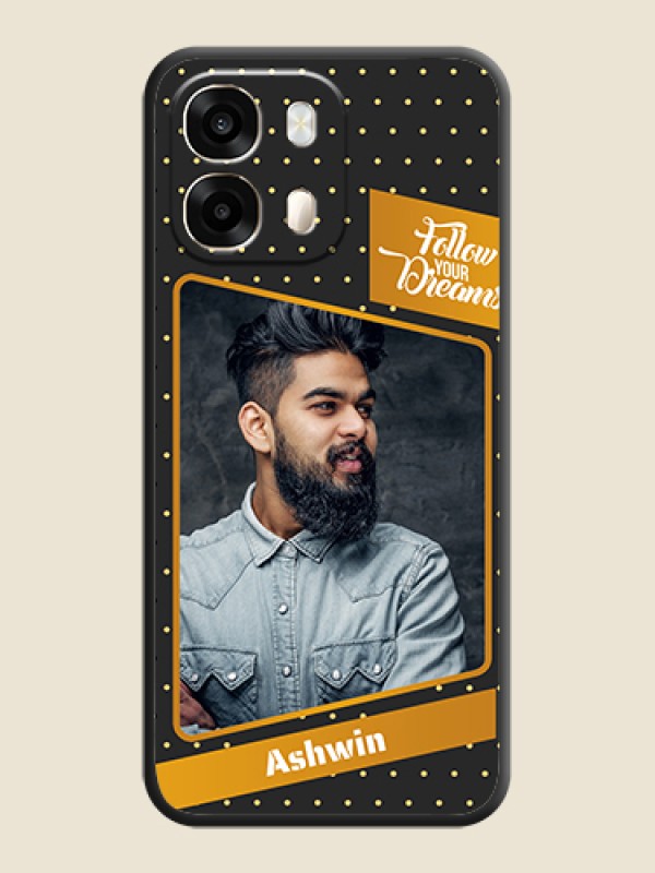Follow Your Dreams with White Dots On Space Black Custom Soft Matte Mobile Back Cover - Oppo A6 Pro 5G