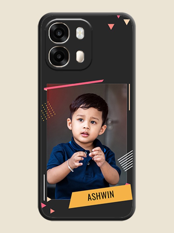 Photo Frame with Triangle Small Dots on Photo On Space Black Custom Soft Matte Mobile Back Cover - Oppo A6 Pro 5G