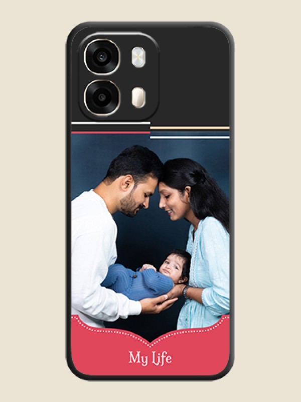 Classic Plain Design with Name On Space Black Custom Soft Matte Mobile Back Cover - Oppo A6 Pro 5G