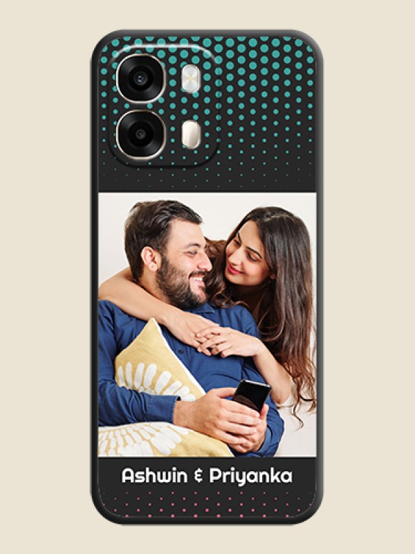 Faded Dots with Grunge Photo Frame and Text On Space Black Custom Soft Matte Mobile Back Cover - Oppo A6 Pro 5G