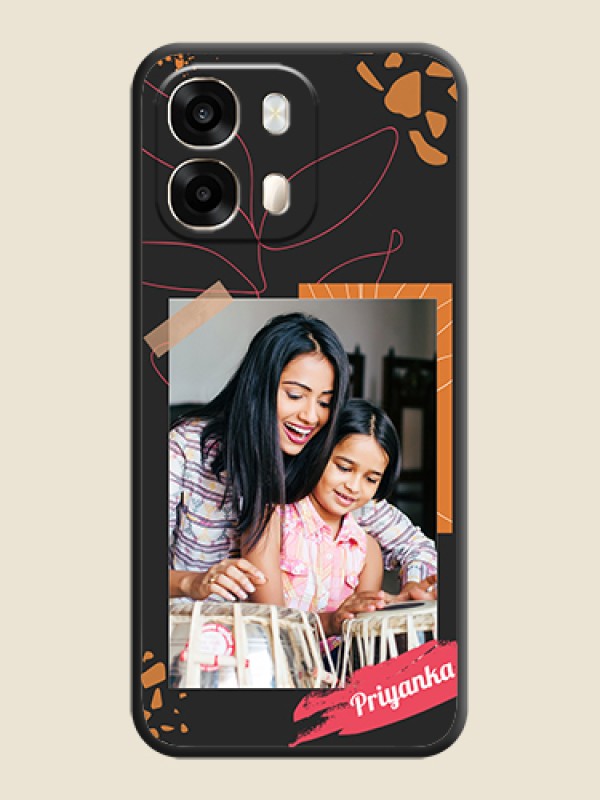 Orange Photo Frame On Space Black Custom Soft Matte Mobile Back Cover - Oppo A6 Pro 5G