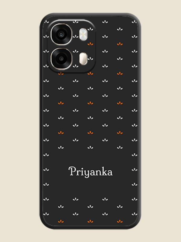 Simple Pattern With Custom Text On Space Black Custom Soft Matte Mobile Back Cover - Oppo A6 Pro 5G
