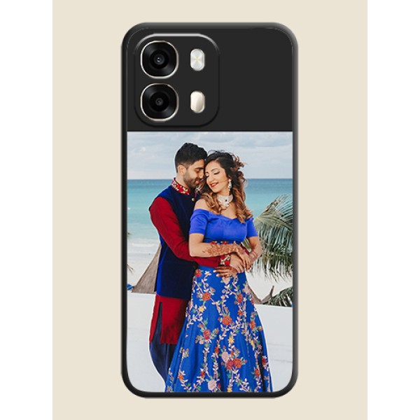 Image Upload With Space Black Color On Custom Soft Matte Mobile Back Cover - Oppo A6 Pro 5G