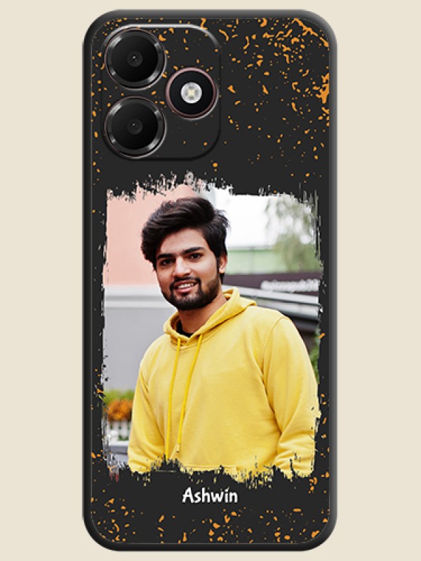 Spray Free Design on Photo On Space Black Custom Soft Matte Mobile Back Cover - Oppo A6c 4G