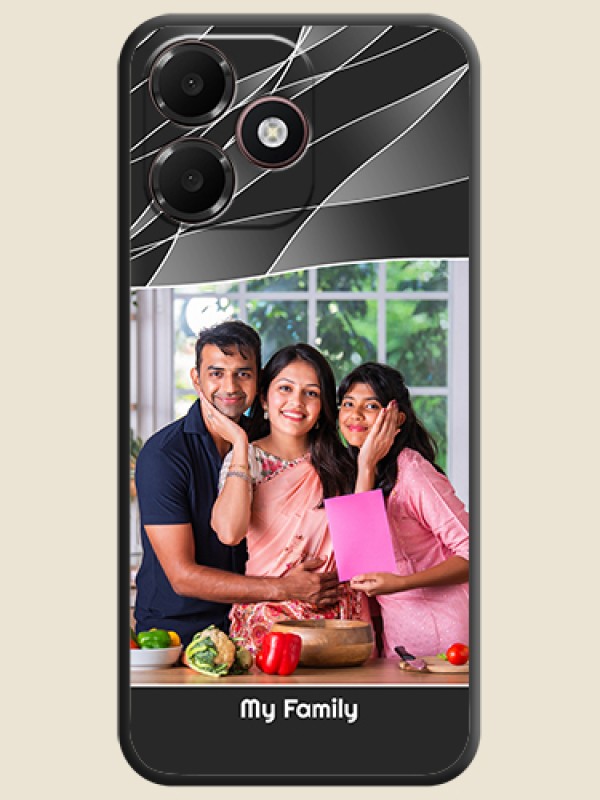 Mixed Wave Lines on Photo On Space Black Custom Soft Matte Mobile Back Cover - Oppo A6c 4G