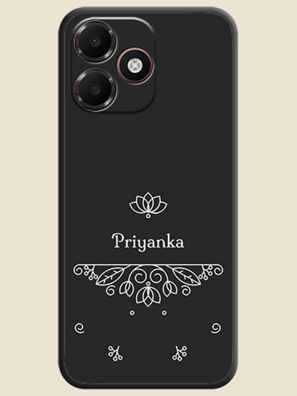 Lotus Garden Custom Text On Space Black Custom Soft Matte Mobile Back Cover - Oppo A6c 4G
