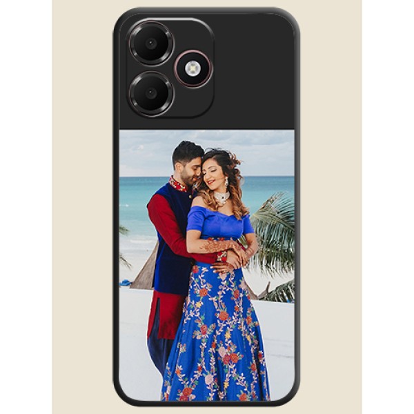 Image Upload With Space Black Color On Custom Soft Matte Mobile Back Cover - Oppo A6c 4G