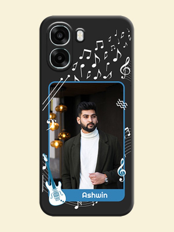 Musical Theme Design with Text on Photo On Space Black Custom Soft Matte Mobile Back Cover - Oppo A6s 5G
