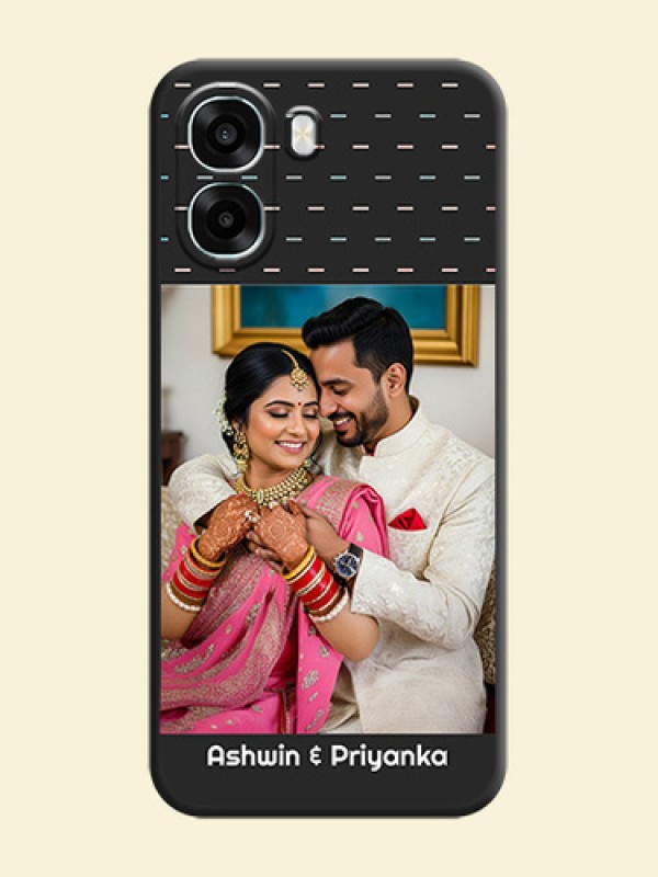 Line Pattern Design with Text On Space Black Custom Soft Matte Mobile Back Cover - Oppo A6s 5G