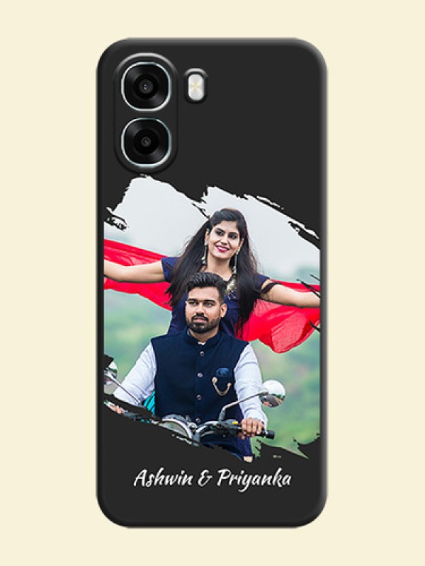 Grunge Brush Strokes on Photo On Space Black Custom Soft Matte Mobile Back Cover - Oppo A6s 5G