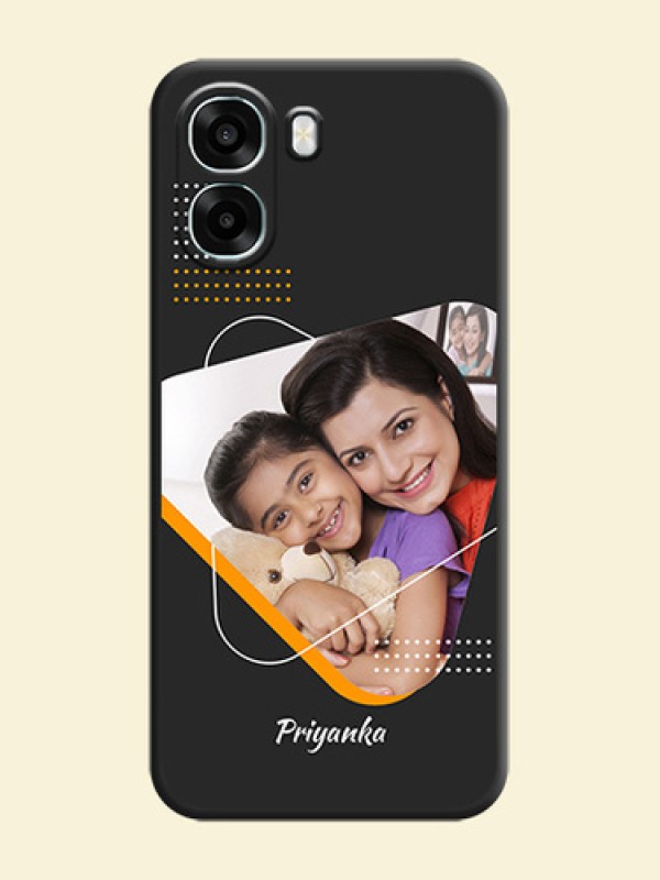 Yellow Triangle on Photo On Space Black Custom Soft Matte Mobile Back Cover - Oppo A6s 5G