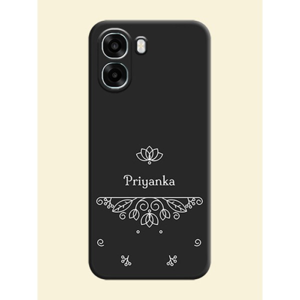 Lotus Garden Custom Text On Space Black Custom Soft Matte Mobile Back Cover - Oppo A6s 5G