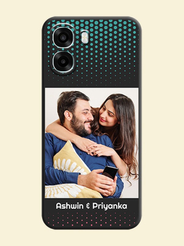 Faded Dots with Grunge Photo Frame and Text On Space Black Custom Soft Matte Mobile Back Cover - Oppo A6x 4G