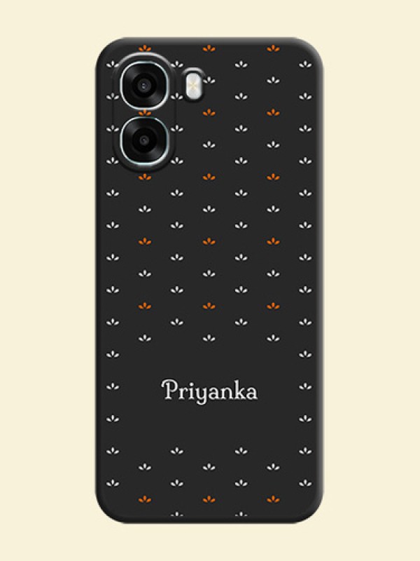 Simple Pattern With Custom Text On Space Black Custom Soft Matte Mobile Back Cover - Oppo A6x 4G