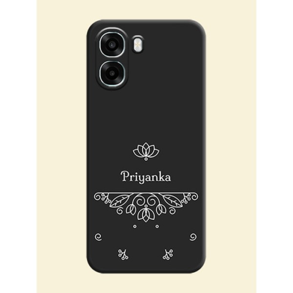 Lotus Garden Custom Text On Space Black Custom Soft Matte Mobile Back Cover - Oppo A6x 4G