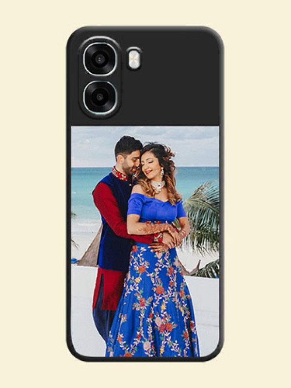 Image Upload With Space Black Color On Custom Soft Matte Mobile Back Cover - Oppo A6x 4G