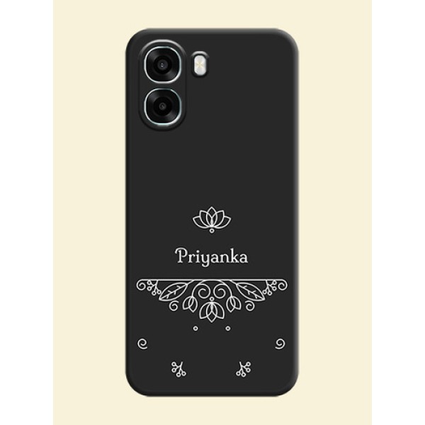 Lotus Garden Custom Text On Space Black Custom Soft Matte Mobile Back Cover - Oppo A6x 5G