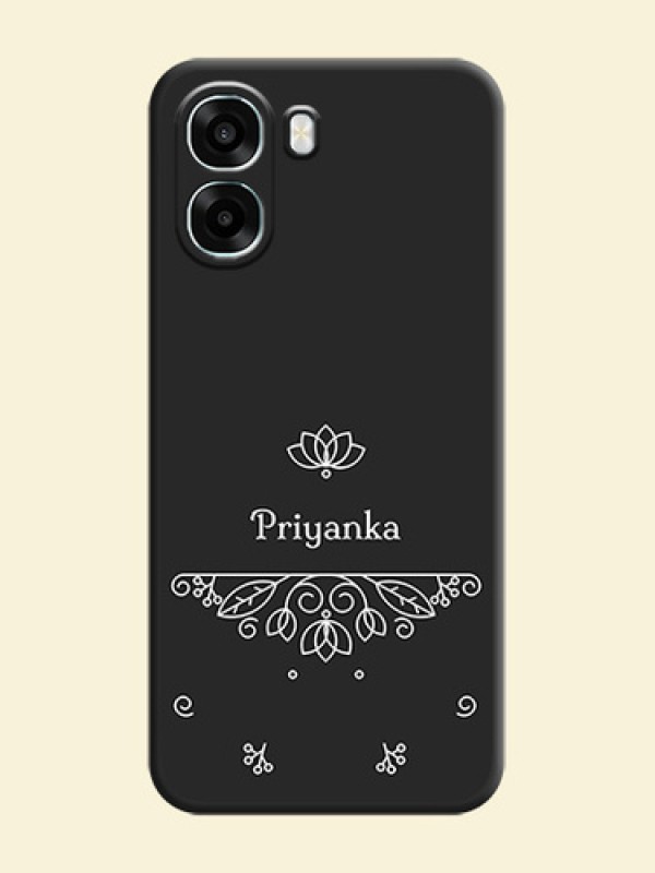 Lotus Garden Custom Text On Space Black Custom Soft Matte Mobile Back Cover - Oppo A6x 5G