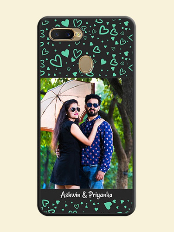 Sea Green Indefinite Love Pattern on Photo on Space Black Soft Matte Mobile Cover - Oppo A7